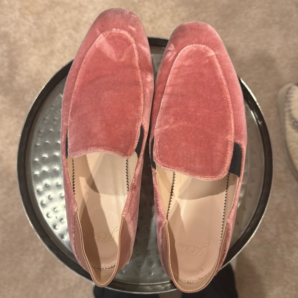 Jcrew velvet pink mules